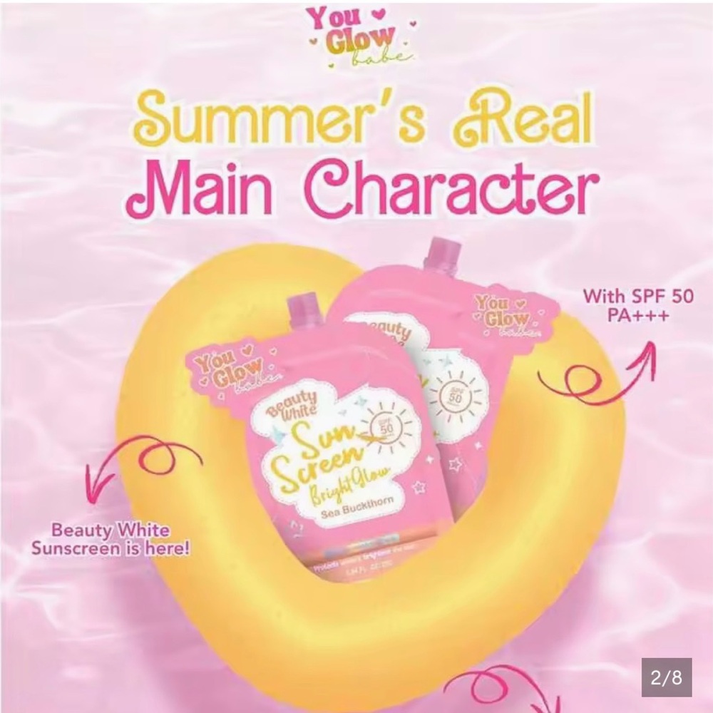 Beauty White Sunscreen SPF 50 - Pink